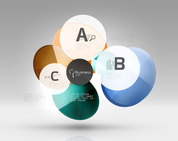 circle modern business infographics design template vector template background for print workflow layout diagram number options or web design banner