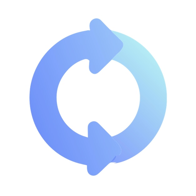 circle of arrow icon colored shapes gradient