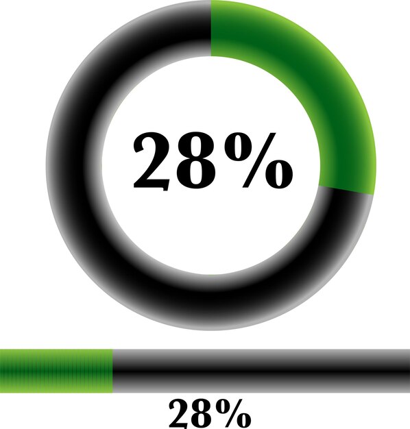 Circle percentage  28 diagrams ready to use for web design, user interface (UI) or infographic