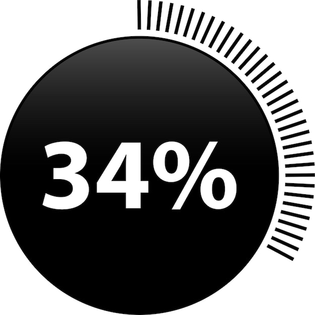 Circle percentage 34 diagrams  ready to use for web design, user interface (UI) or infographic