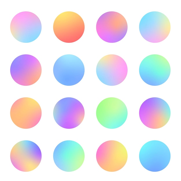 circles gradient vivid blurred spheres flat set for web icons labels signs trendy soft color