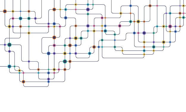 Circuit connect lines and dots Network technology and Connection concept