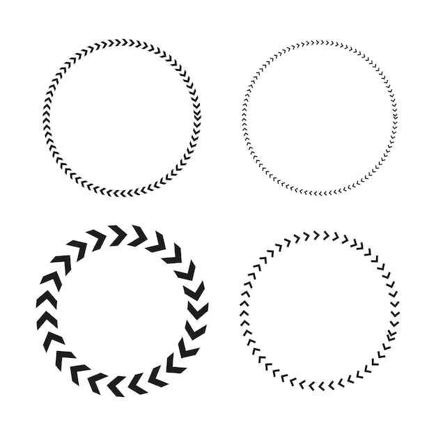 Circular Arrow Patterns Icon Set Circular motion and direction vector illustration EPS 10