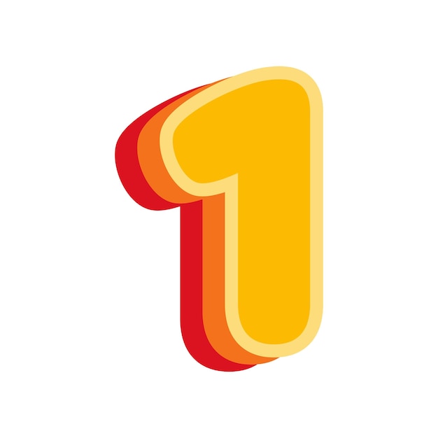 Číslo 1 Oranžová vektorová ilustrace
