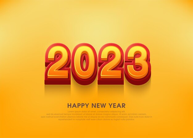 Číslo šťastného nového roku 2023, 3D se objevuje