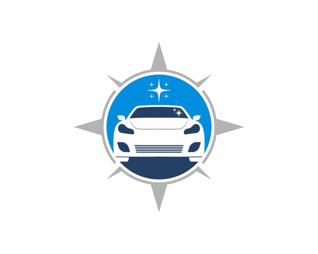 Čisté auto v logu kompasu