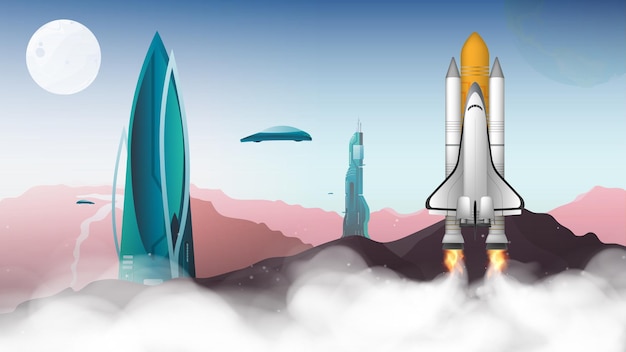 city of the future with unusual buildings