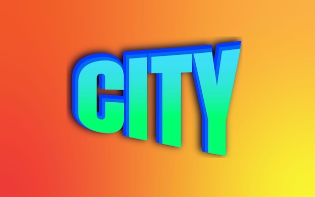 city text effect editable