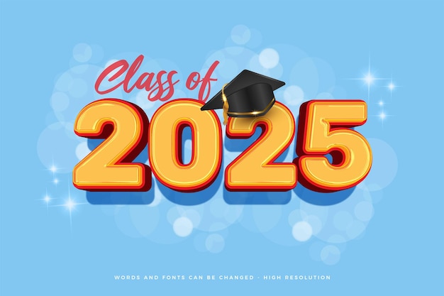 class of 2025 banner with editable text effect