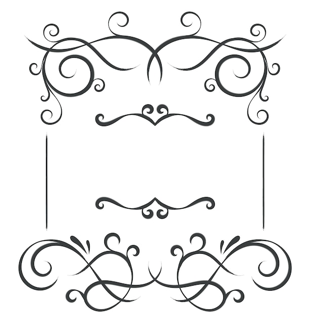 classic calligraphy swirls swashes dividers floral motifs scroll elements and ornate vintage fra