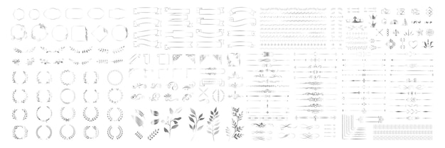 classic calligraphy swirls swashes floral motifs calligraphic design elements vector illustration