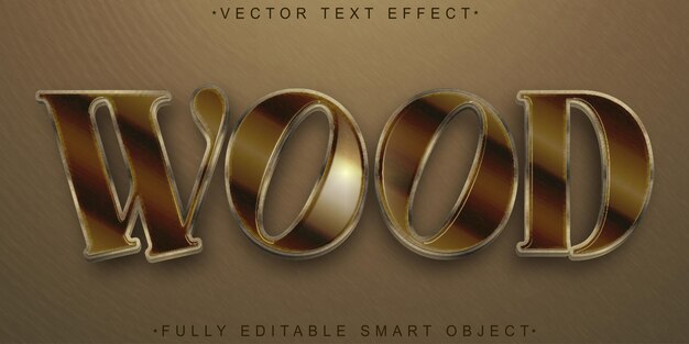 classic wood vector fully editable smart object text effect