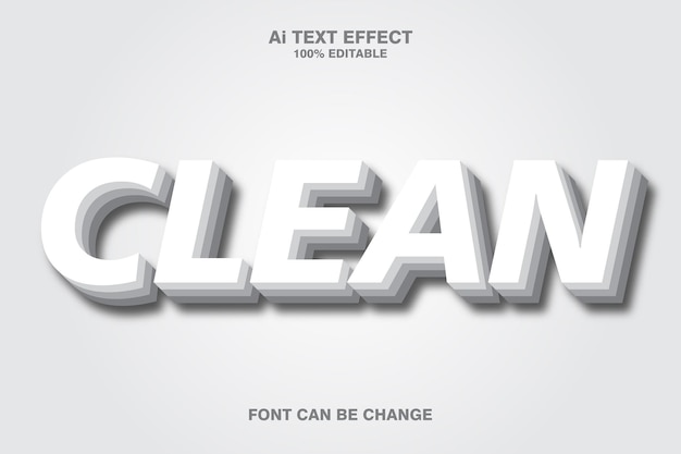 clean 3d text effect