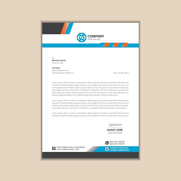 Clean and Elegant Corporate Letterhead Template