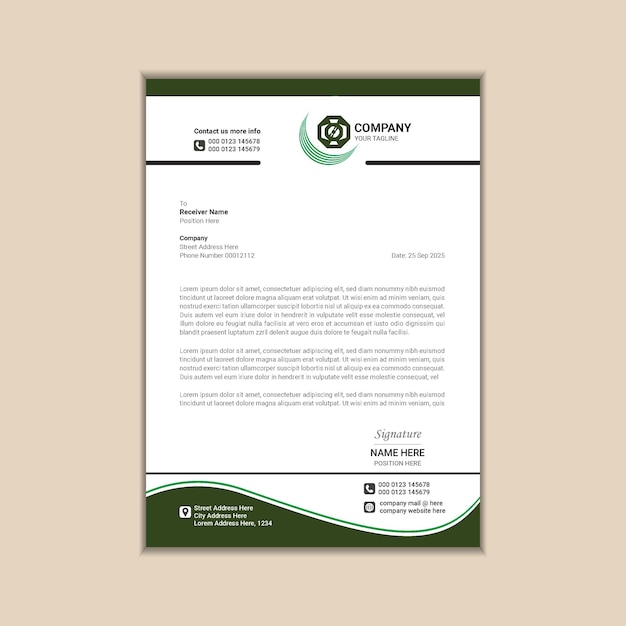 cleancut corporate letterhead simple and professional a4 size design with bleed vector graphics