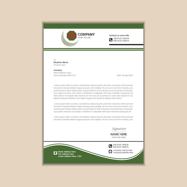 cleancut corporate letterhead simple and professional a4 size design with bleed vector graphics