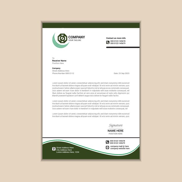 cleancut corporate letterhead simple and professional a4 size design with bleed vector graphics