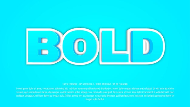 clear 3d bold style editable text effect