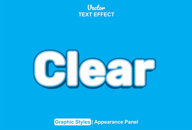 clear text effect with a blue graphic style and can be edited