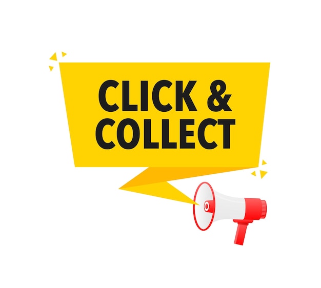 Click and collect Announcement Megaphone Label Loudspeaker speech bubble
