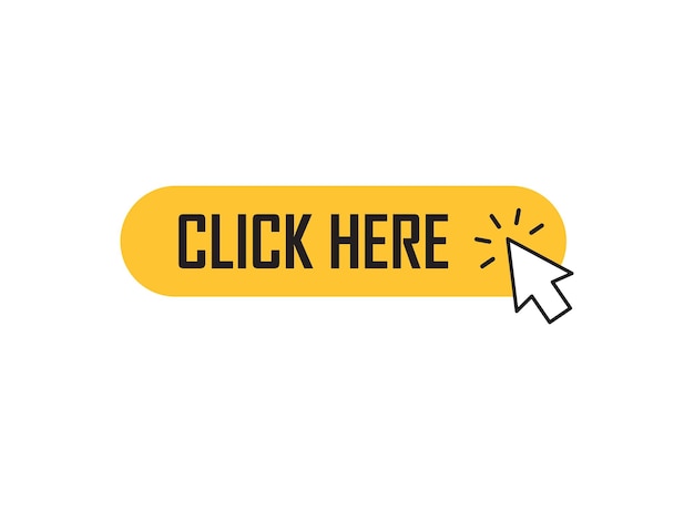 Click here banner icon in flat style Ecommerce vector illustration on isolated background Shopping sign business concept