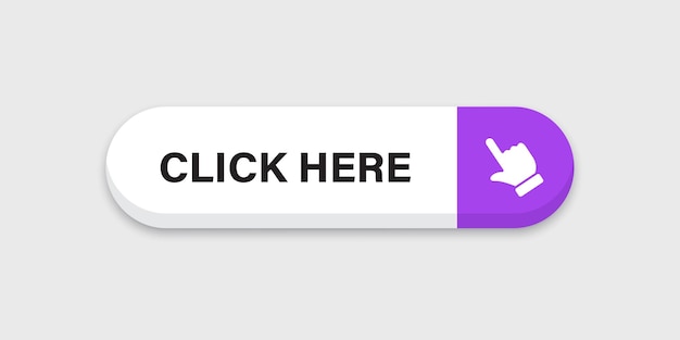 Click here banner icon in flat style Ecommerce vector illustration on isolated background Shopping sign business concept