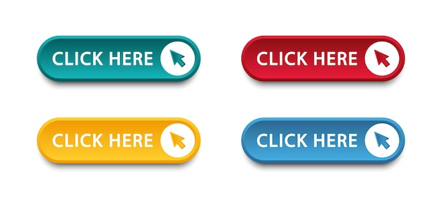 click here button with arrow pointer clicking icon