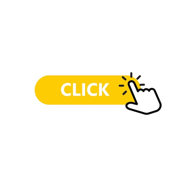 Click the button with the hand icon here Interactive click button with hand icon indicating user