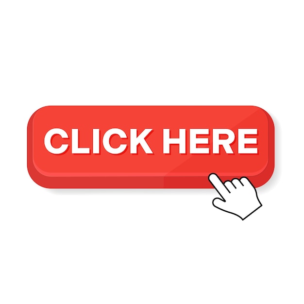 Click the handclick button here Vector illustration on a white background
