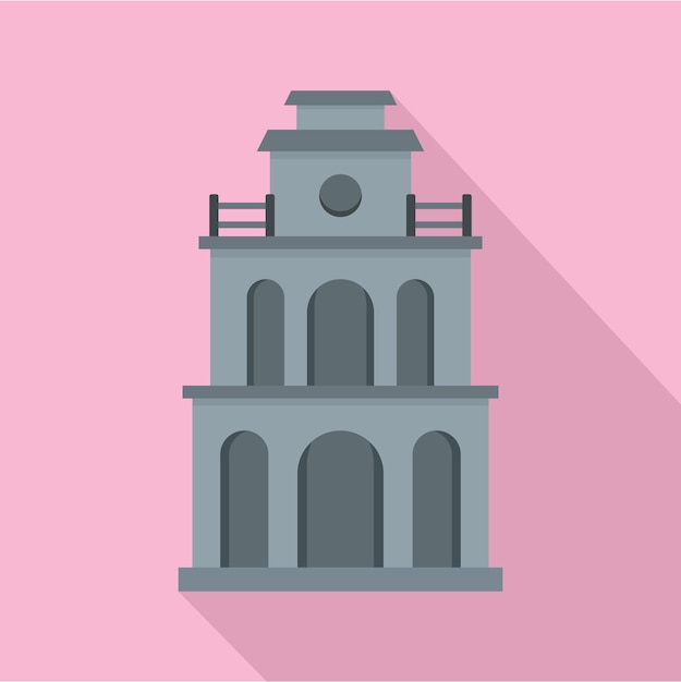 Clock building icon Flat illustration of clock building vector icon for web design