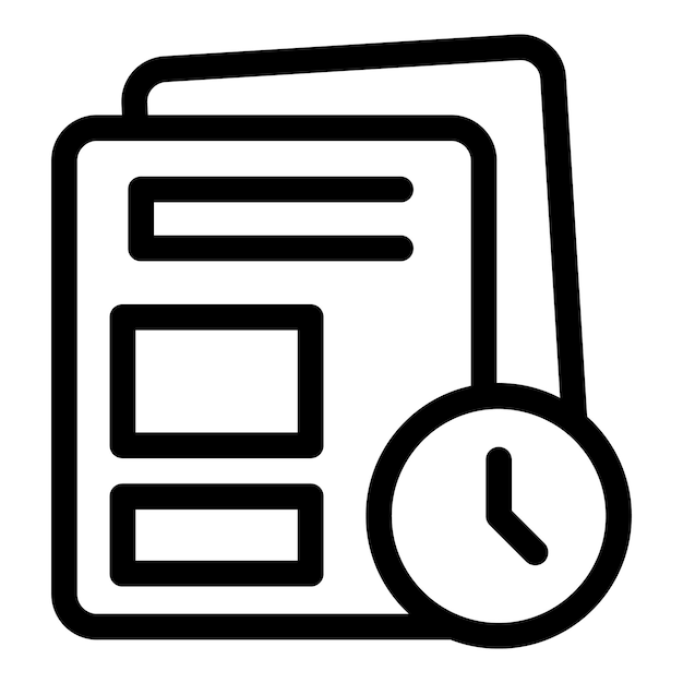 Clock showing deadline for submitting tax forms icon