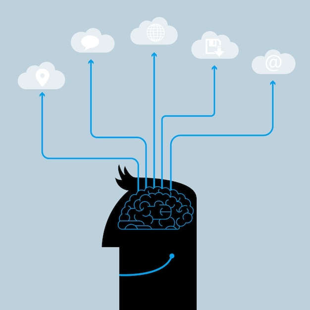 cloud computing concept. artificial intelligence concept design.