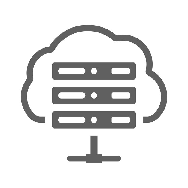 Cloud computing server icon gray vector graphics