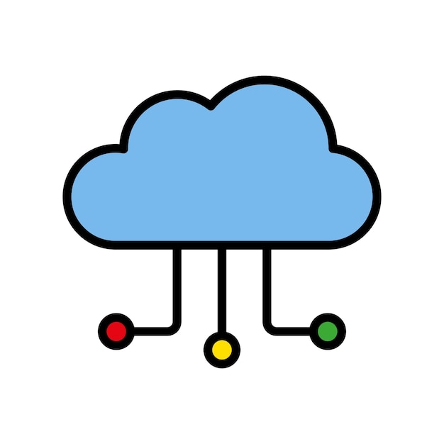 cloud computing sign symbol vector glyph color icon