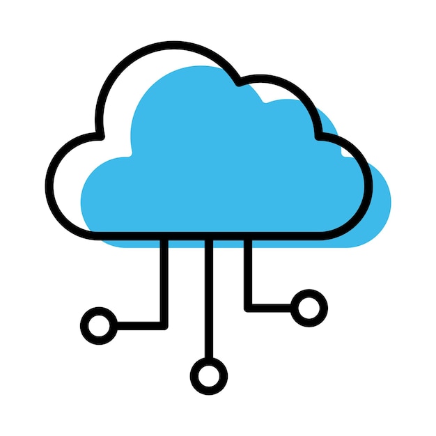 Cloud computing sign symbol vector glyph color icon