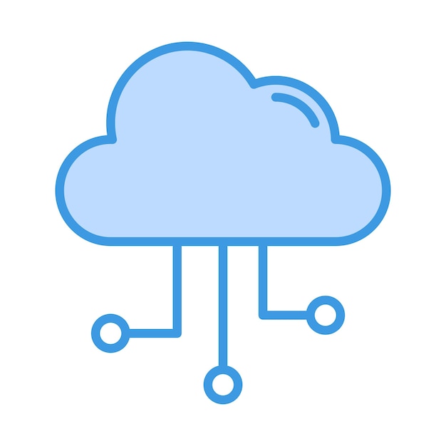 Cloud computing sign symbol vector glyph color icon