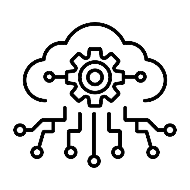 Cloud configuration icon in line style