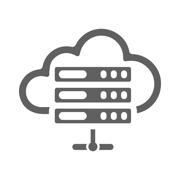 Cloud database icon Gray vector graphics