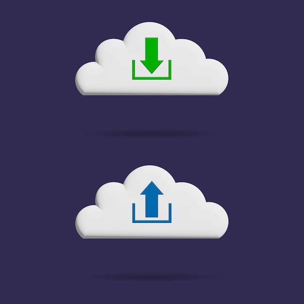 Cloud download upload ui icon data backup file digital network database server computer