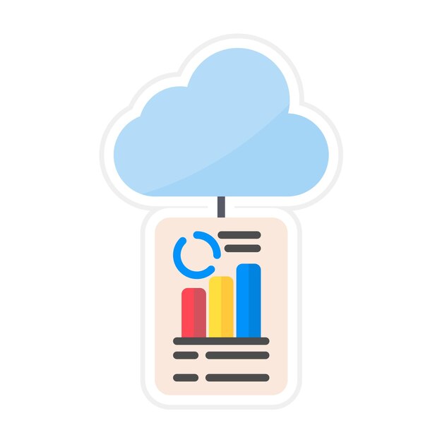 cloud reporting vector icon can be used for data analytics iconset