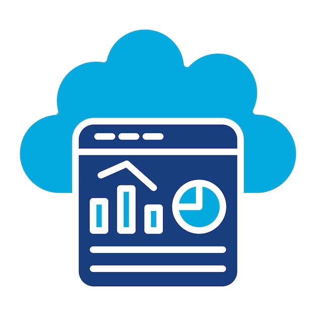 Cloud Stats Duotone Illustration