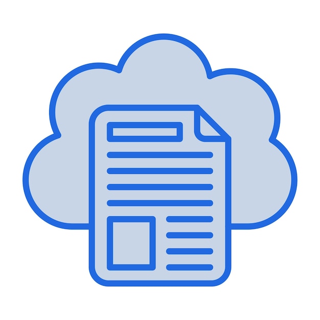 Cloud Storage Blue Tone Illustration