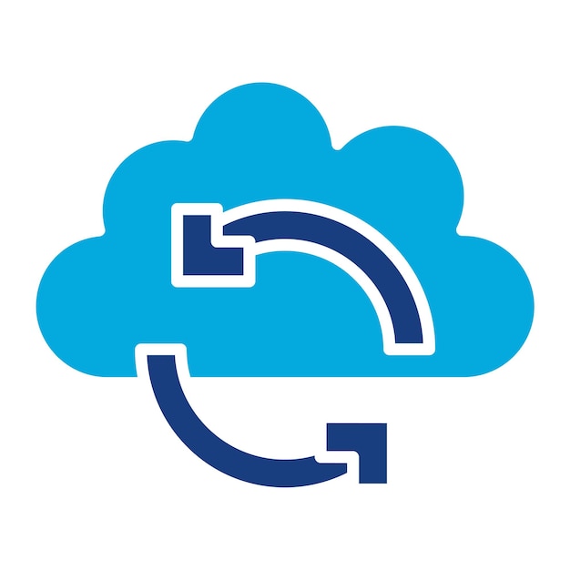 Cloud Sync Duotone Illustration