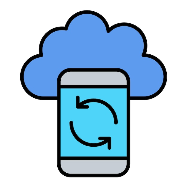 Cloud Sync Flat Illustration