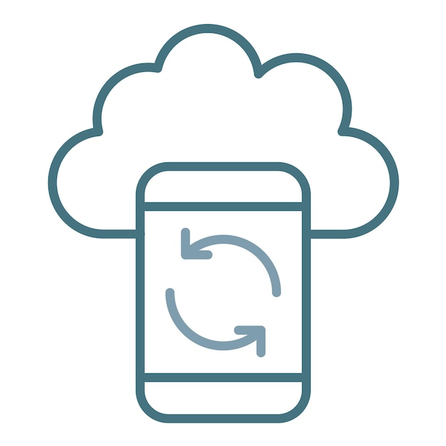 Cloud Sync Flat Illustration