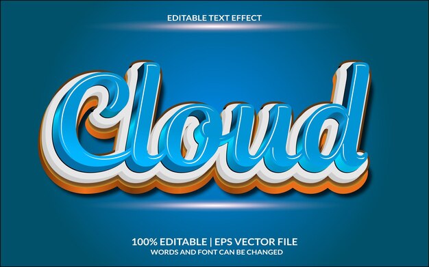 cloud text effect with graphic style and editable