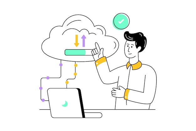 Cloud Transfer Flat Style Design Vector illustration Stock illustration