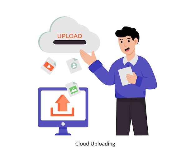 cloud uploading vector illustration eps 10 file
