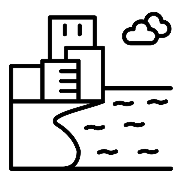 Coastal City Vector Illustration Style