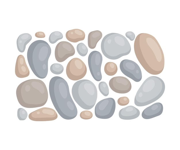 Cobblestone garden path view from above vector illustration on a white background